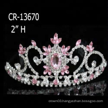 Small Colorful Big Round Stone Girl Pageant Crown